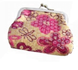 Gekleurde beurs jute bloemmotief met clip