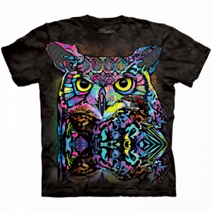 T-shirt met hoogwaardige print kleurrijke uil