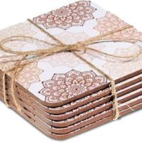 Set onderzetters Mandala roze