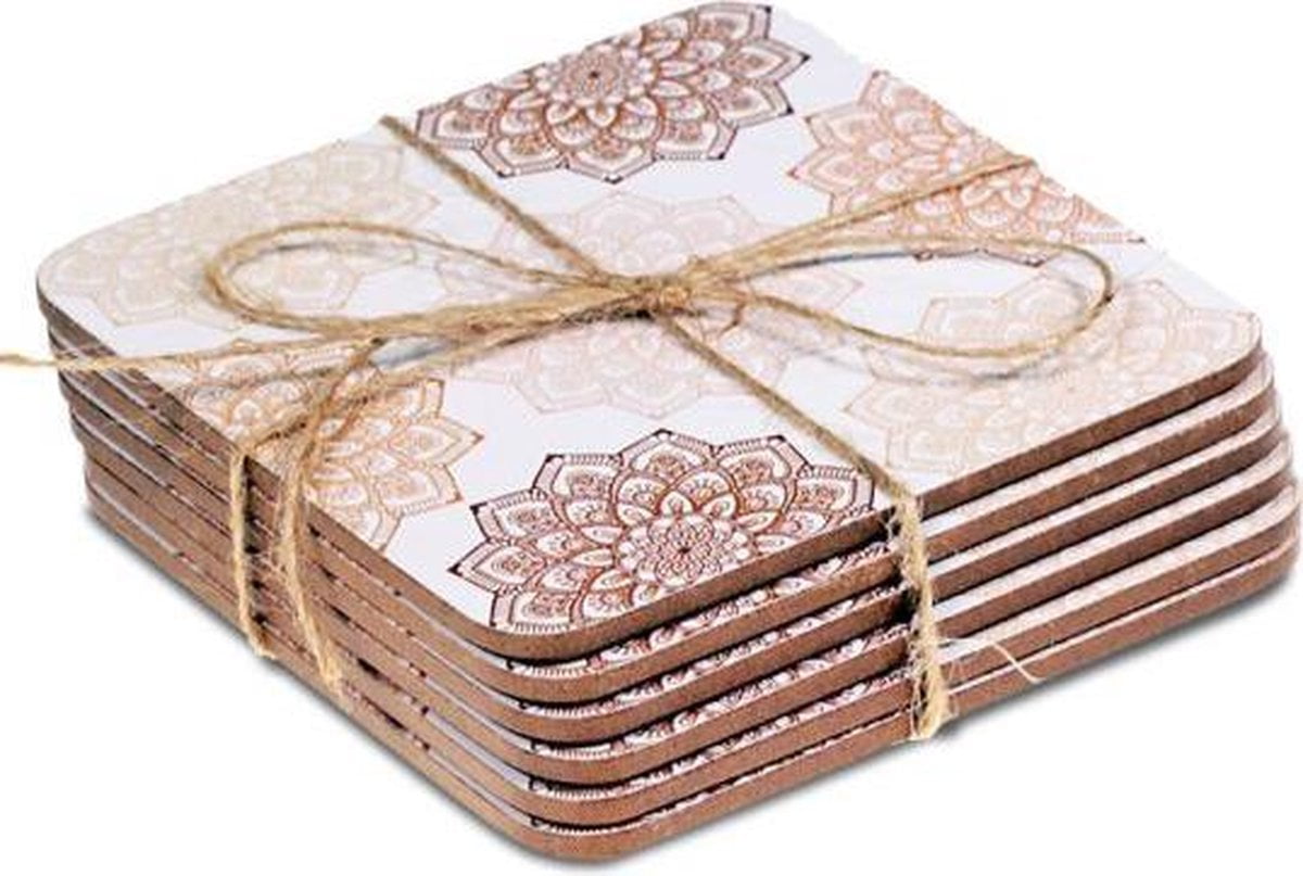 Set onderzetters Mandala roze