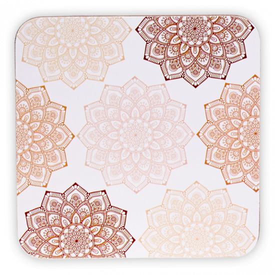 Set onderzetters Mandala roze - Afbeelding 3