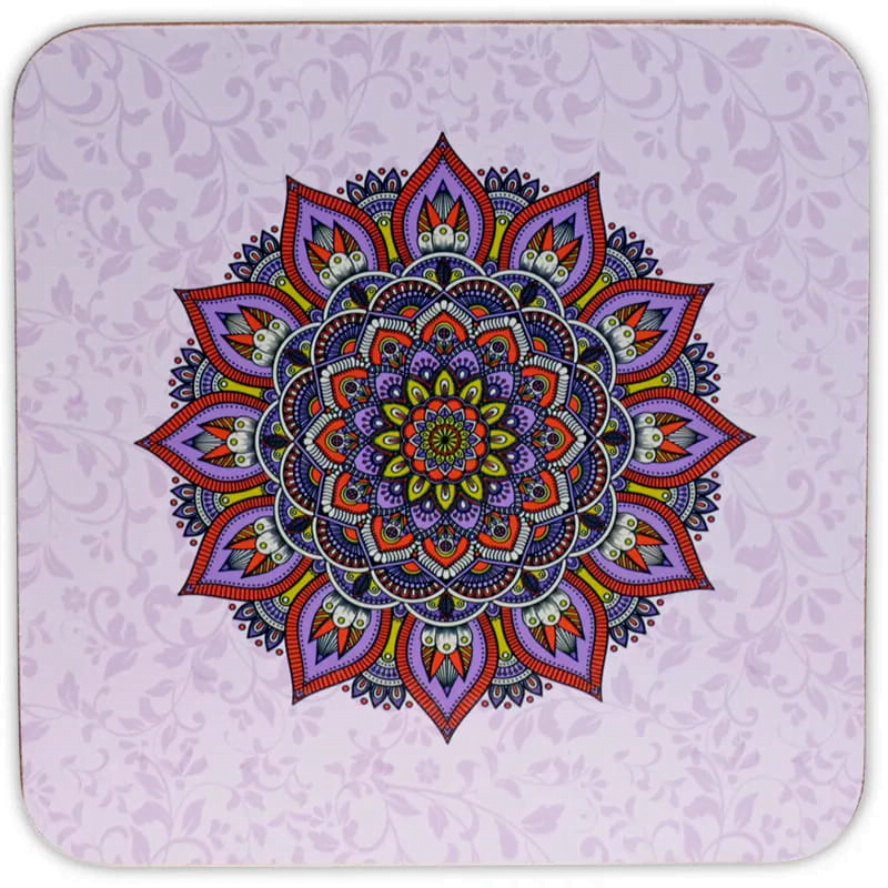 Set onderzetters Mandala paars - Afbeelding 3