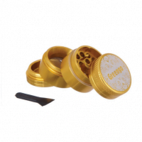 Metalen grinder 4 parts goud 30mm Greengo