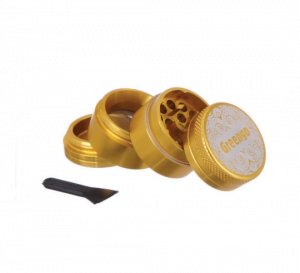 Metalen grinder 4 parts goud 30mm Greengo