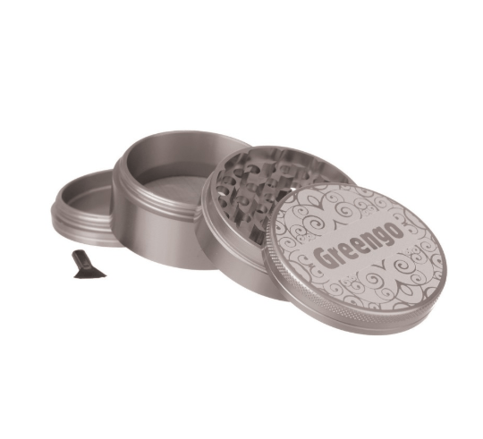 Metalen grinder 4 parts grijs 63mmGreengo