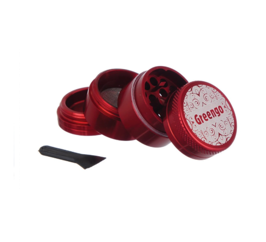 Metalen grinder 4 parts rood 30mm Greengo
