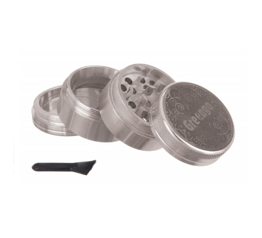 Metalen grinder 4 parts zilver 40mm Greengo