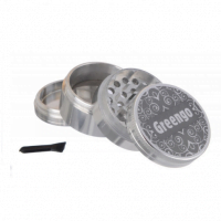 Metalen grinder 4 parts zilver 50mm Greengo