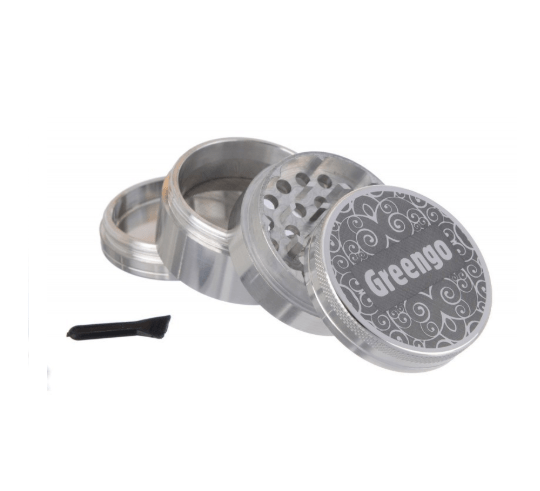 Metalen grinder 4 parts zilver 50mm Greengo
