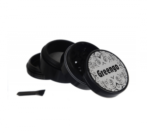 Metalen grinder 4 parts zwart 50mm Greengo