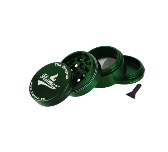 metalen grinder 4 parts groen flamez
