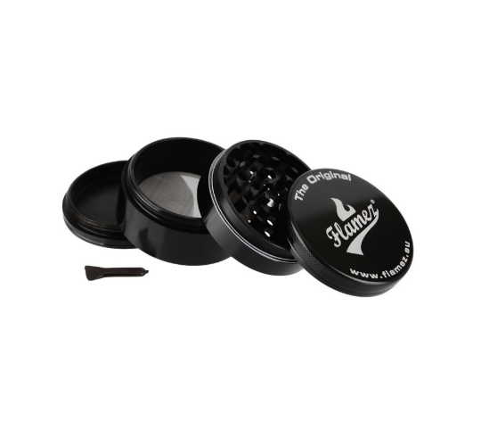 Metalen grinder 4 parts zwart Flamez