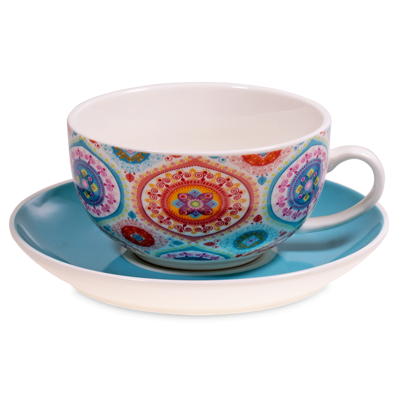 Theeset Mandala blauw - Afbeelding 2