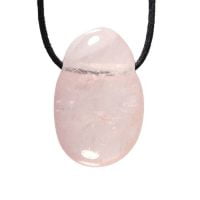 Hanger rozenkwarts trommelsteen doorboord