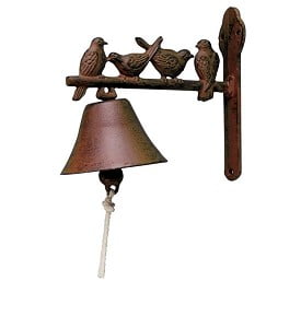 gietijzeren deurbel vogeltjes