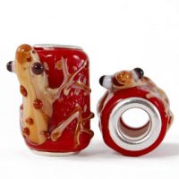 Glazen kraal kikker rood