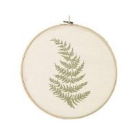 Wanddecoratie linnen varenblad