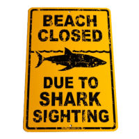 Wandbord metaal Beach Closed