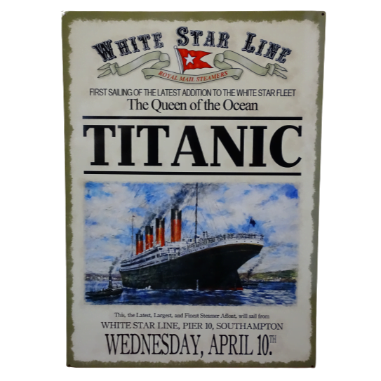 Wandbord metaal Titanic