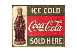 wandbord metaal coca cola ice cold