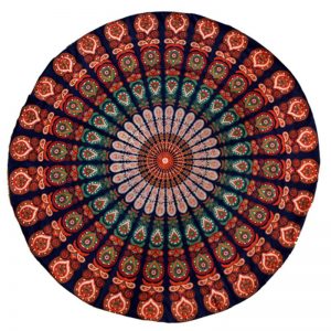 strandlaken mandala blauw/oranje