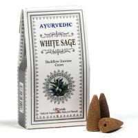 Ayurvedic backflow wierookkegels witte salie