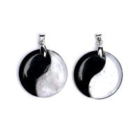 Yin Yang edelsteen hanger Obsidiaan & Bergkristal