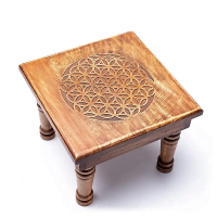 Houten bijzettafeltje Flower of Life