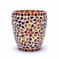 Mozaïek sfeerlicht rood, geel & oranje