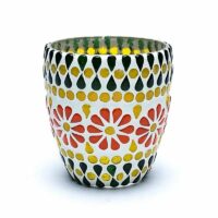 Mozaïek sfeerlicht groen, geel & oranje