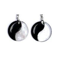 Yin Yang edelsteen hanger Obsidiaan & Bergkristal