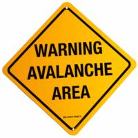 Wandbord Warning Avalanche Area