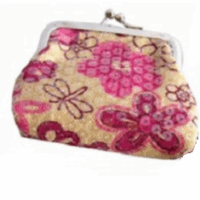 Gekleurde beurs jute bloemmotief met clip