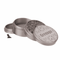 Metalen grinder 4 parts grijs 63mm Greengo