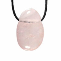 Hanger rozenkwarts trommelsteen doorboord