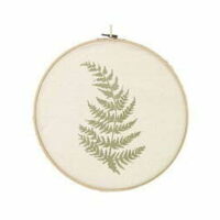 Wanddecoratie linnen varenblad